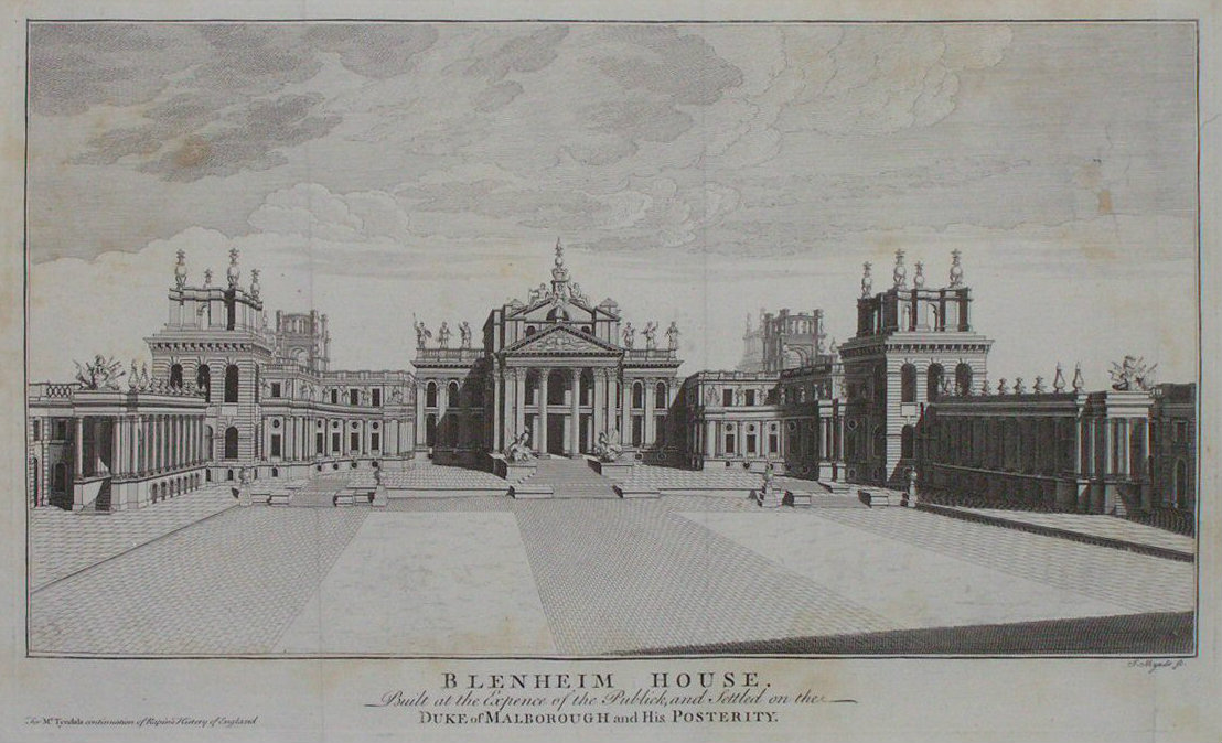 Print - Blenheim House. Built at the Expense of the Publick, and Settled on the Duke of Marlborough and His Posterity. - Mynde